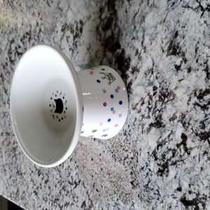 Necoichi Extra Wide Raised Cat Bowl, Colorful Dots, Large